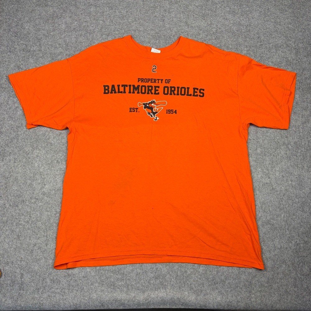 Baltimore Orioles JJ Hardy 2 Orange T-Shirt Mens XL Gildan Heavy Cotton MLB